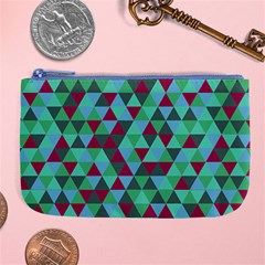 Retro Teal Green Geometric Pattern Large Coin Purse by snowwhitegirl