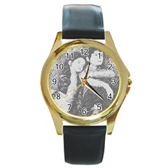 Kids Round Gold Metal Watch