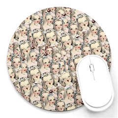 Vintage Singing Heads Round Mousepads by snowwhitegirl