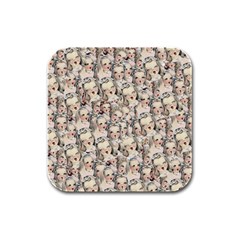 Vintage Singing Heads Rubber Square Coaster (4 Pack)  by snowwhitegirl