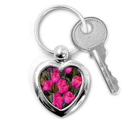 Pink Tulips Key Chains (heart)  by snowwhitegirl