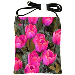 Pink Tulips Shoulder Sling Bag by snowwhitegirl