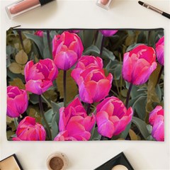 Pink Tulips Cosmetic Bag (xxxl) by snowwhitegirl