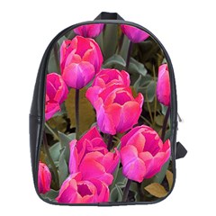 Pink Tulips School Bag (xl) by snowwhitegirl