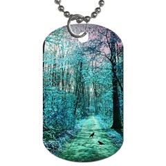 Blue Forest Dog Tag (one Side) by snowwhitegirl