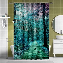 Blue Forest Shower Curtain 48  X 72  (small)  by snowwhitegirl