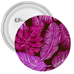 Tropical Pink Leaves 3  Buttons by snowwhitegirl