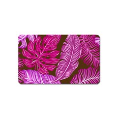 Tropical Pink Leaves Magnet (name Card) by snowwhitegirl