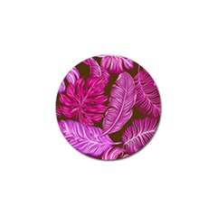 Tropical Pink Leaves Golf Ball Marker (4 Pack) by snowwhitegirl