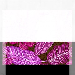 Tropical Pink Leaves Rectangular Jigsaw Puzzl by snowwhitegirl