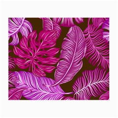 Tropical Pink Leaves Small Glasses Cloth by snowwhitegirl