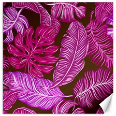 Tropical Pink Leaves Canvas 12  X 12  by snowwhitegirl