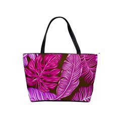 Tropical Pink Leaves Classic Shoulder Handbag by snowwhitegirl