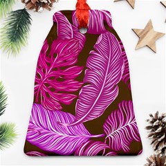 Tropical Pink Leaves Ornament (bell)