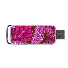 Tropical Pink Leaves Portable Usb Flash (one Side) by snowwhitegirl