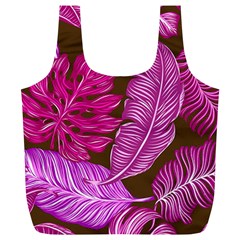 Tropical Pink Leaves Full Print Recycle Bag (xl) by snowwhitegirl