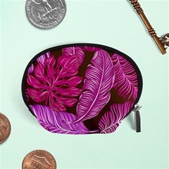 Tropical Pink Leaves Accessory Pouch (small) by snowwhitegirl