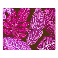 Tropical Pink Leaves Double Sided Flano Blanket (large)  by snowwhitegirl