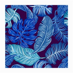 Tropical Blue Leaves Medium Glasses Cloth (2-side) by snowwhitegirl