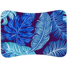 Tropical Blue Leaves Velour Seat Head Rest Cushion