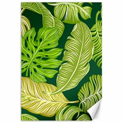 Tropical Green Leaves Canvas 12  X 18  by snowwhitegirl