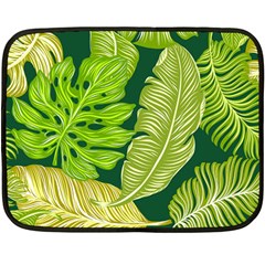 Tropical Green Leaves Fleece Blanket (mini) by snowwhitegirl