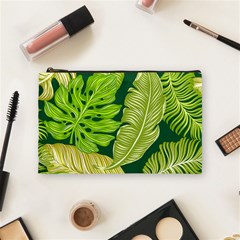 Tropical Green Leaves Cosmetic Bag (medium) by snowwhitegirl