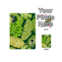 Tropical Green Leaves Playing Cards 54 (mini) by snowwhitegirl