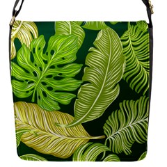 Tropical Green Leaves Flap Closure Messenger Bag (s) by snowwhitegirl