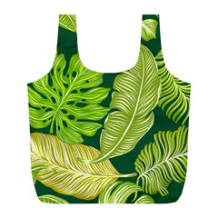 Tropical Green Leaves Full Print Recycle Bag (l) by snowwhitegirl