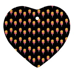 Cotton Candy Pattern  Black Ornament (heart)