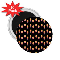 Cotton Candy Pattern  Black 2 25  Magnets (10 Pack)  by snowwhitegirl