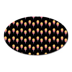 Cotton Candy Pattern  Black Oval Magnet by snowwhitegirl