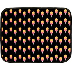 Cotton Candy Pattern  Black Double Sided Fleece Blanket (mini) 