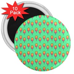 Cotton Candy Pattern Green 3  Magnets (10 Pack)  by snowwhitegirl