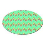 Cotton Candy Pattern Green Oval Magnet Front