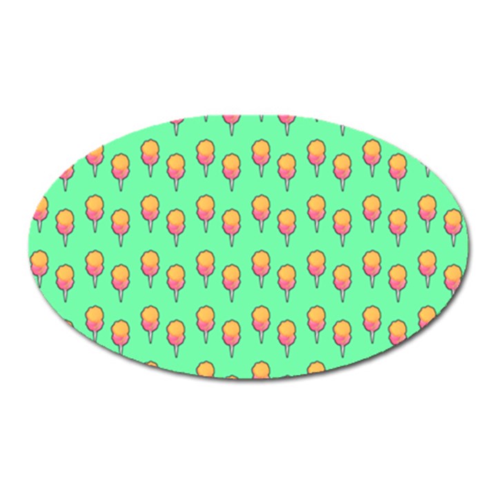 Cotton Candy Pattern Green Oval Magnet