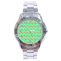 Cotton Candy Pattern Green Stainless Steel Analogue Watch by snowwhitegirl