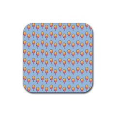 Cotton Candy Pattern Blue Rubber Coaster (square)  by snowwhitegirl