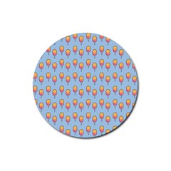 Cotton Candy Pattern Blue Rubber Round Coaster (4 Pack)  by snowwhitegirl