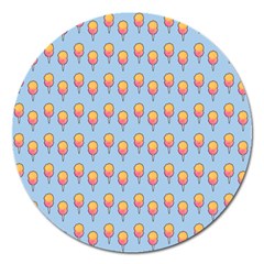 Cotton Candy Pattern Blue Magnet 5  (round) by snowwhitegirl