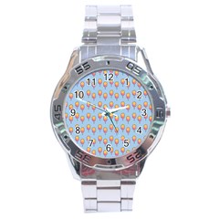 Cotton Candy Pattern Blue Stainless Steel Analogue Watch by snowwhitegirl