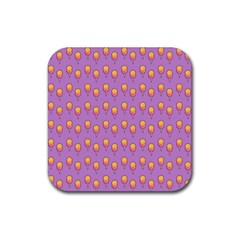 Cotton Candy Pattern Violet Rubber Coaster (square)  by snowwhitegirl