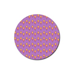 Cotton Candy Pattern Violet Rubber Coaster (round)  by snowwhitegirl