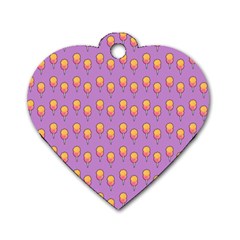 Cotton Candy Pattern Violet Dog Tag Heart (one Side) by snowwhitegirl