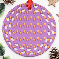 Cotton Candy Pattern Violet Ornament (round Filigree) by snowwhitegirl