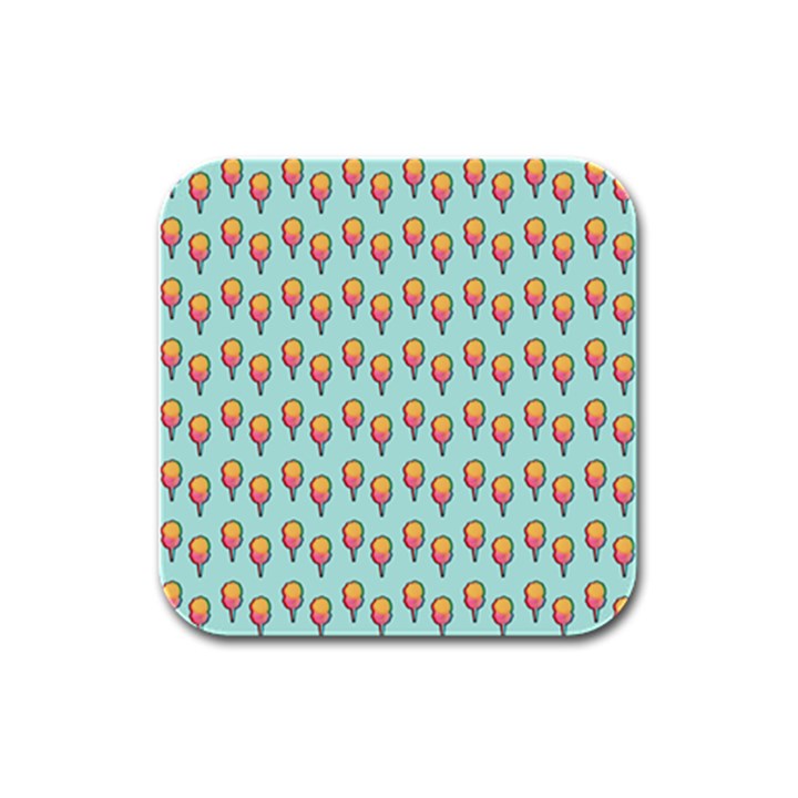 Cotton Candy Pattern Aqua 3d Rubber Square Coaster (4 pack) 