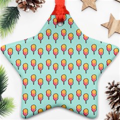 Cotton Candy Pattern Aqua 3d Star Ornament (two Sides)