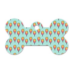 Cotton Candy Pattern Aqua 3d Dog Tag Bone (one Side) by snowwhitegirl