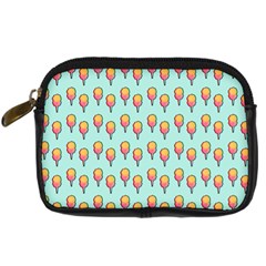 Cotton Candy Pattern Aqua 3d Digital Camera Leather Case by snowwhitegirl